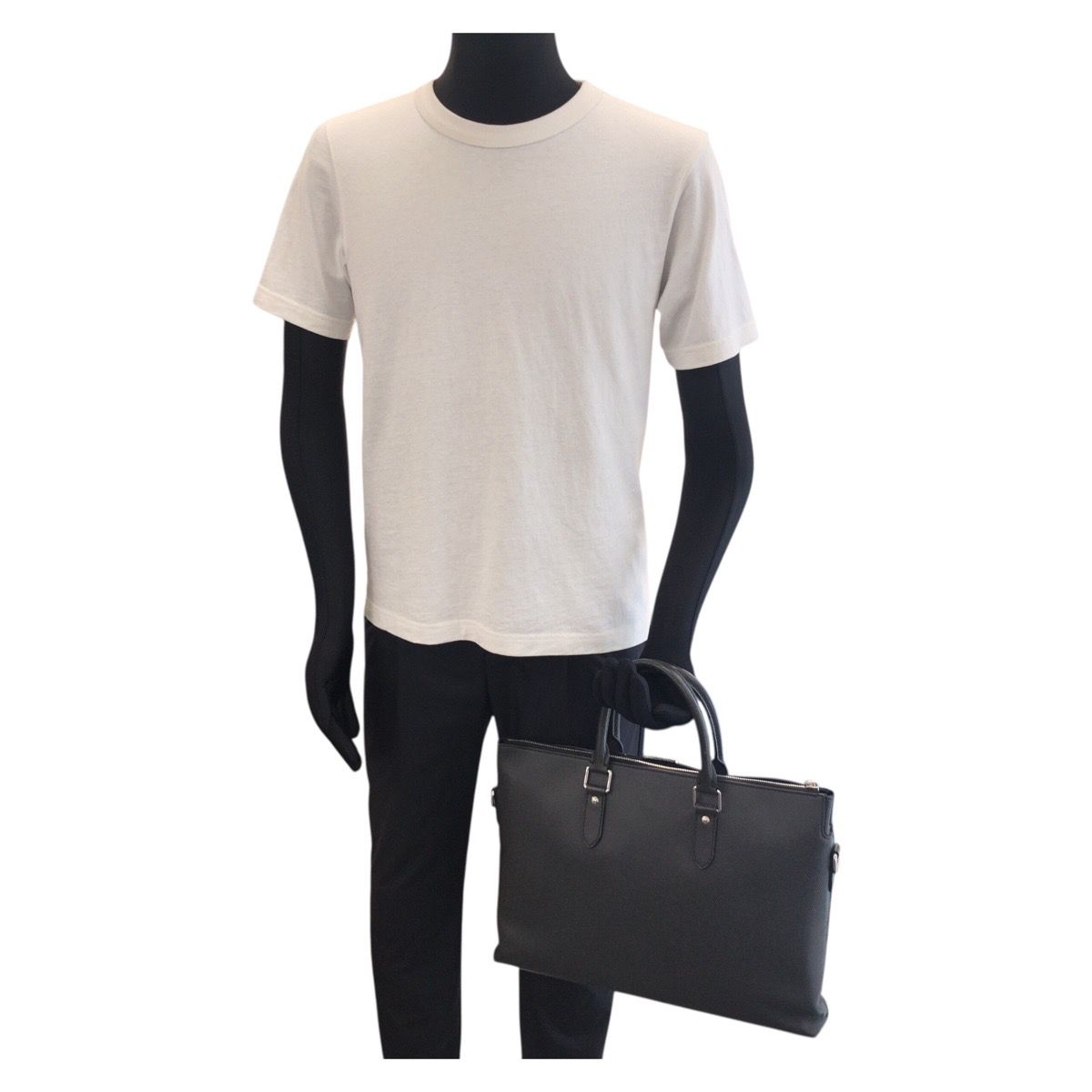 Louis Vuitton Taiga Anton Black Silver Leather Business Briefcase — view 7