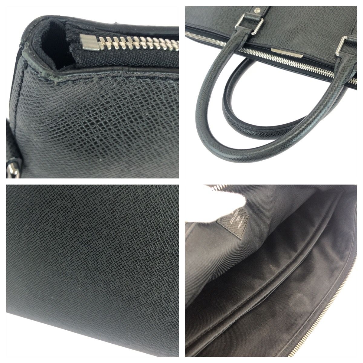 Louis Vuitton Taiga Anton Black Silver Leather Business Briefcase — view 6