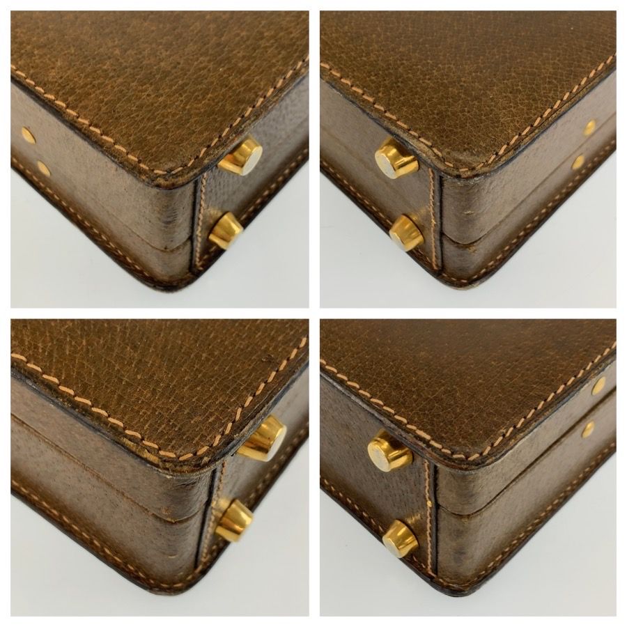 Gucci Vintage Sherry Line Brown Leather 20 Briefcase Attache Case — view 4