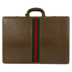 Gucci Vintage Sherry Line Brown Leather 20 Briefcase Attache Case — view 2