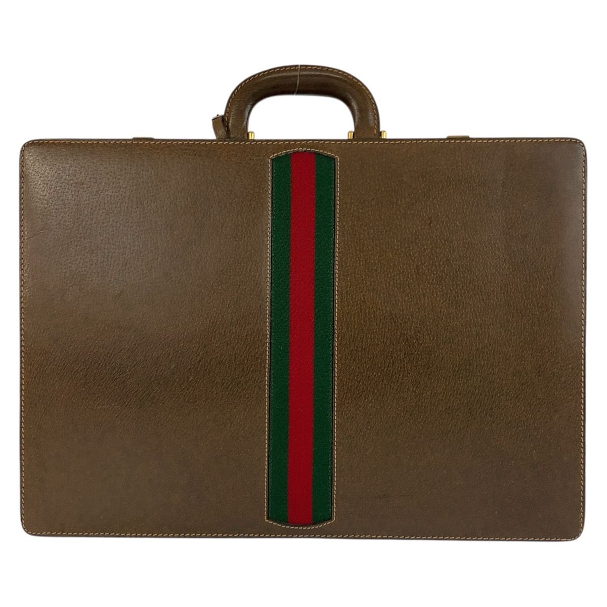 Gucci Vintage Sherry Line Brown Leather 20 Briefcase Attache Case — view 2