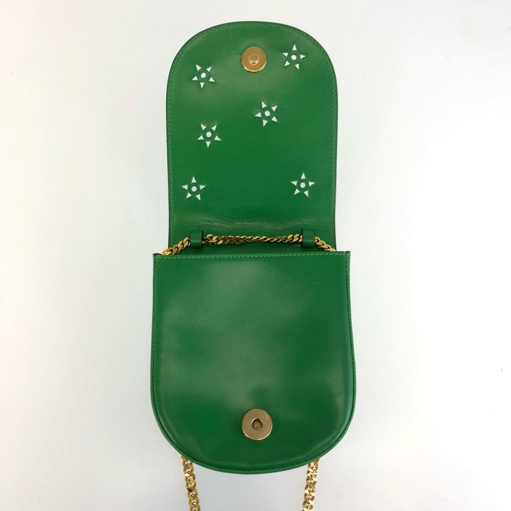Celine Vintage Star Ball Cutout Green Shoulder Bag Pochette — view 6