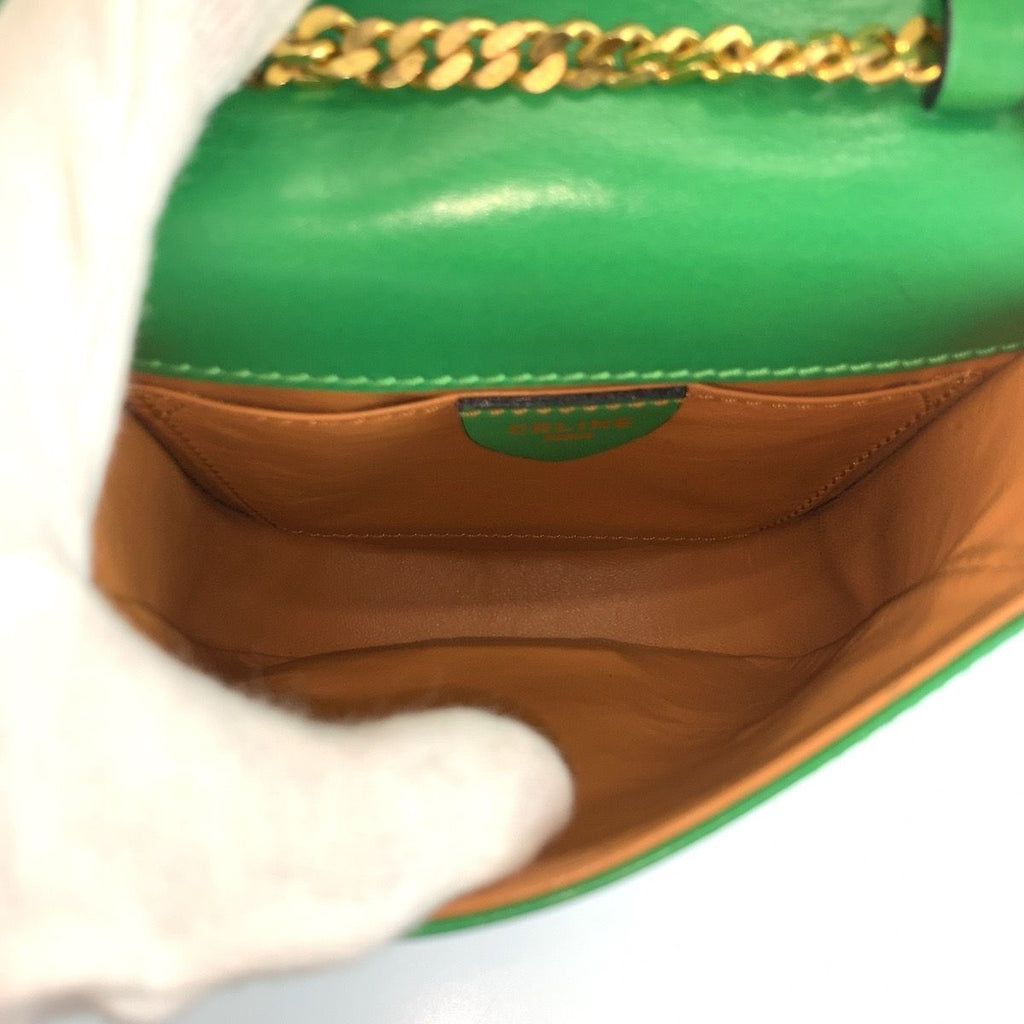 Celine Vintage Star Ball Cutout Green Shoulder Bag Pochette — view 8