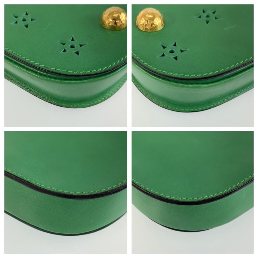 Celine Vintage Star Ball Cutout Green Shoulder Bag Pochette — view 4