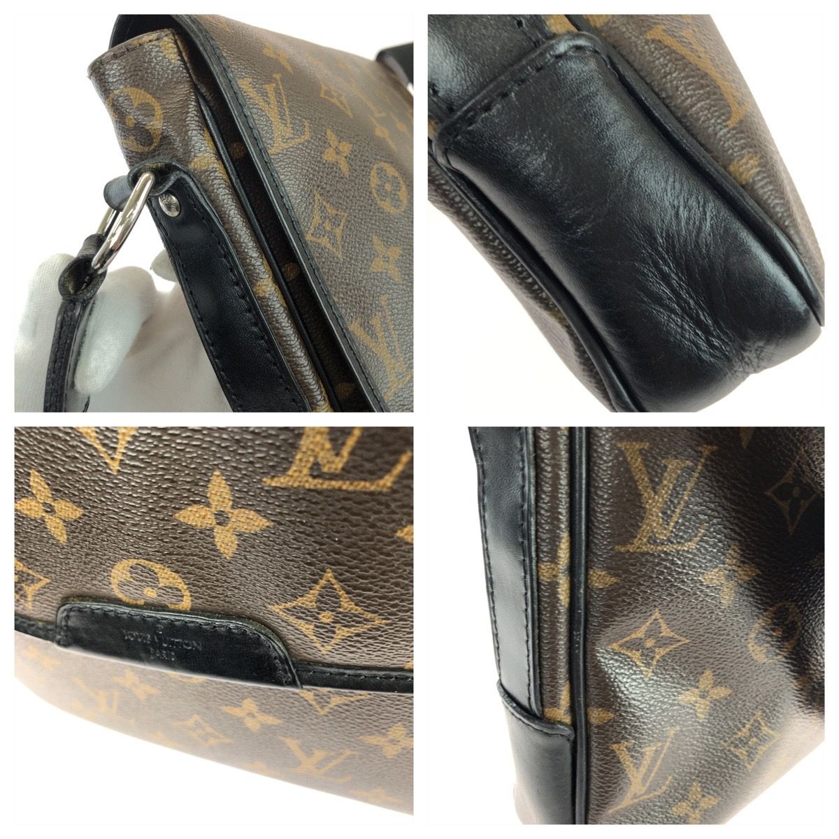 Louis Vuitton Monogram Macassar Bus MM Brown Dark Silver Shoulder — view 5