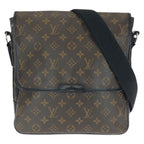 Louis Vuitton Monogram Macassar Bus MM Brown Dark Silver Shoulder