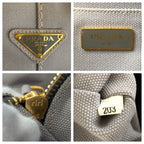 Prada Canapa Gray Gold Canvas Tote Shoulder Bag 2-Way — view 3