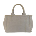 Prada Canapa Gray Gold Canvas Tote Shoulder Bag 2-Way — view 2