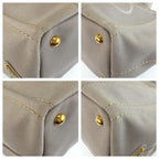 Prada Canapa Gray Gold Canvas Tote Shoulder Bag 2-Way — view 4