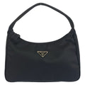 Prada Tessuto Triangular Black Silver Nylon Handbag Pouch