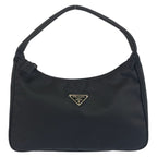 Prada Tessuto Triangular Black Silver Nylon Handbag Pouch