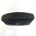 Prada Tessuto Triangular Black Silver Nylon Handbag Pouch — view 7