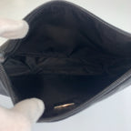 Prada Tessuto Triangular Black Silver Nylon Handbag Pouch — view 8