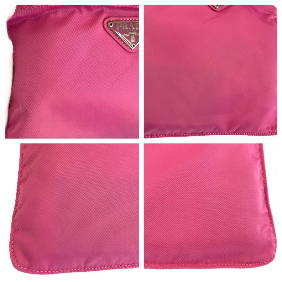 Prada Tessuto Pink Silver Nylon Shoulder Bag Pochette — view 6