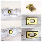 Hermes Vinyl Kelly Clear Gold Handbag — view 5
