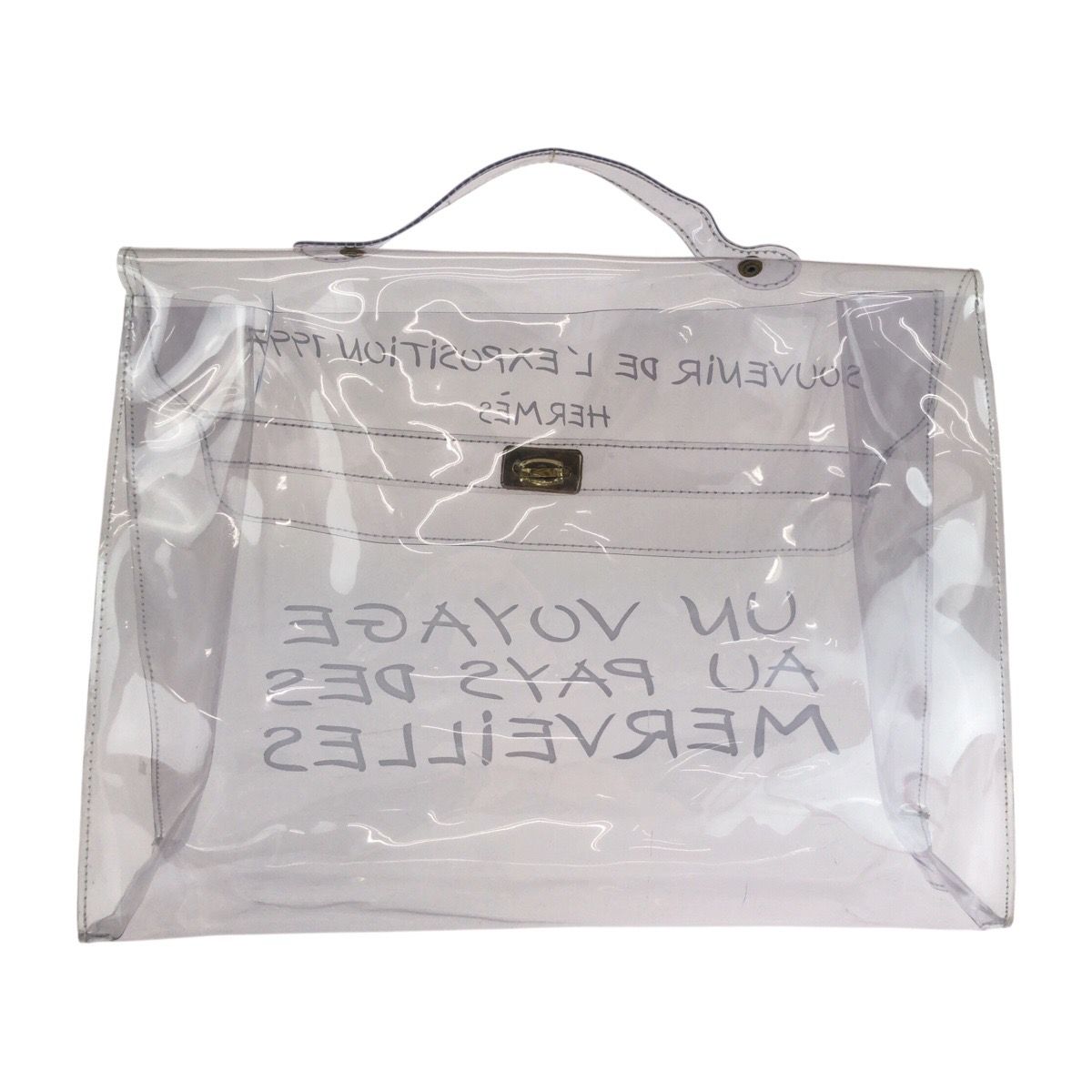 Hermes Vinyl Kelly Clear Gold Handbag — view 2