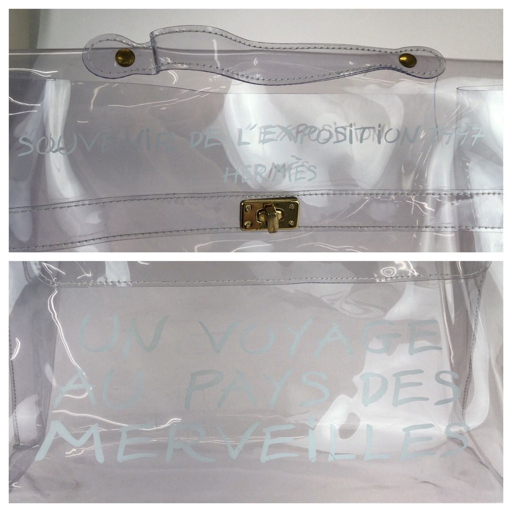 Hermes Vinyl Kelly Clear Gold Handbag — view 4