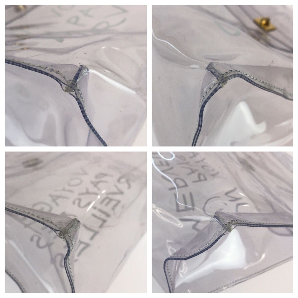 Hermes Vinyl Kelly Clear Gold Handbag — view 3