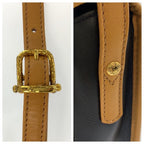 Celine Vintage Black Brown Gold Leather Shoulder Bag Pochette — view 6