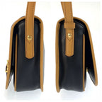 Celine Vintage Black Brown Gold Leather Shoulder Bag Pochette — view 8