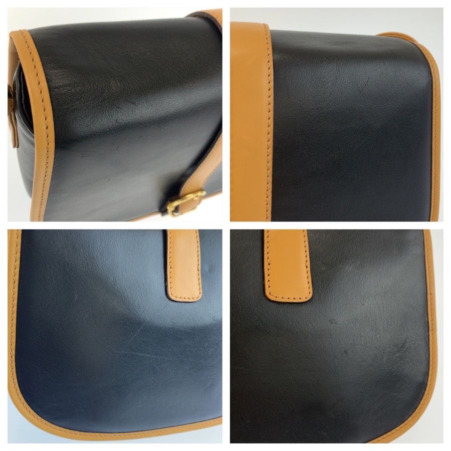 Celine Vintage Black Brown Gold Leather Shoulder Bag Pochette — view 5