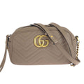 Gucci GG Marmont Beige Gold Leather Shoulder