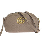 Gucci GG Marmont Beige Gold Leather Shoulder