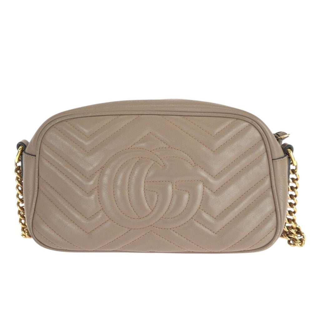Gucci GG Marmont Beige Gold Leather Shoulder — view 2