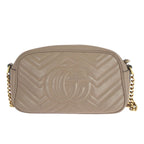 Gucci GG Marmont Beige Gold Leather Shoulder — view 2