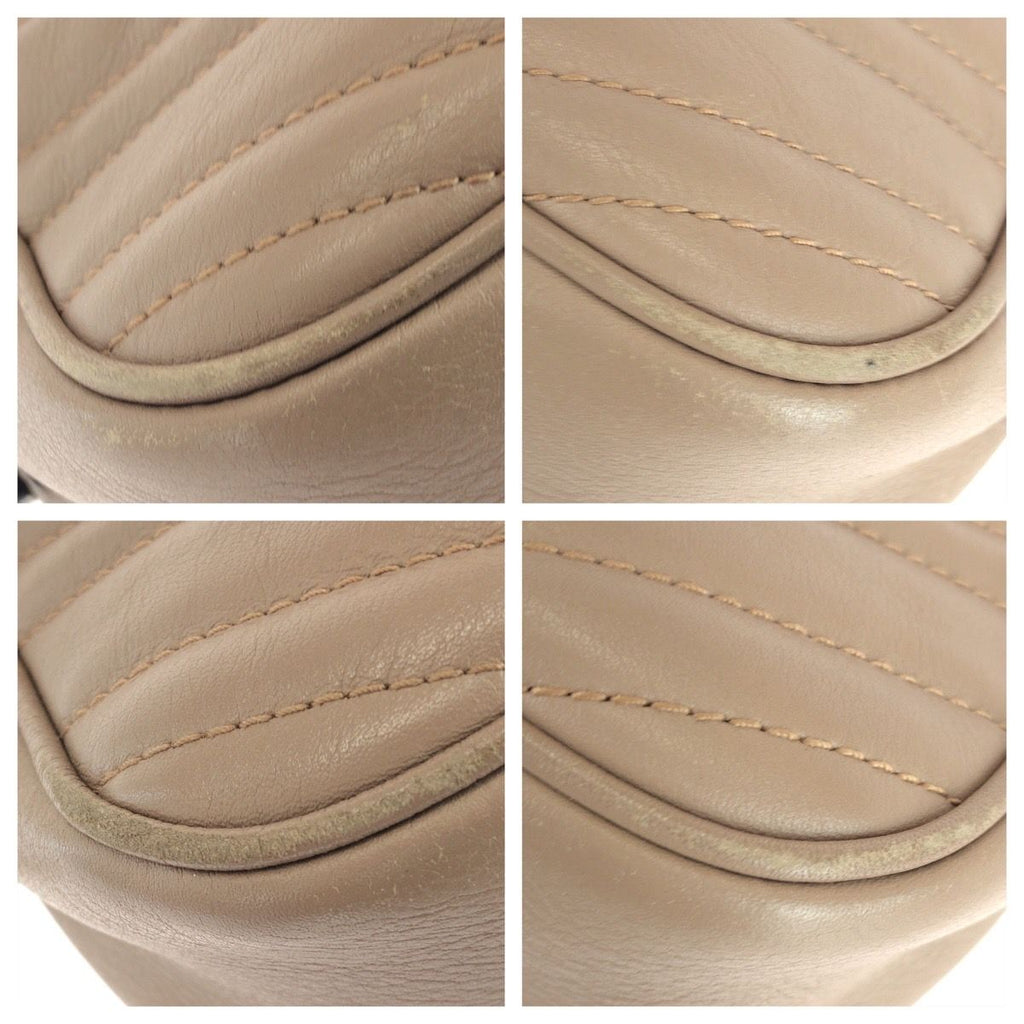 Gucci GG Marmont Beige Gold Leather Shoulder — view 3