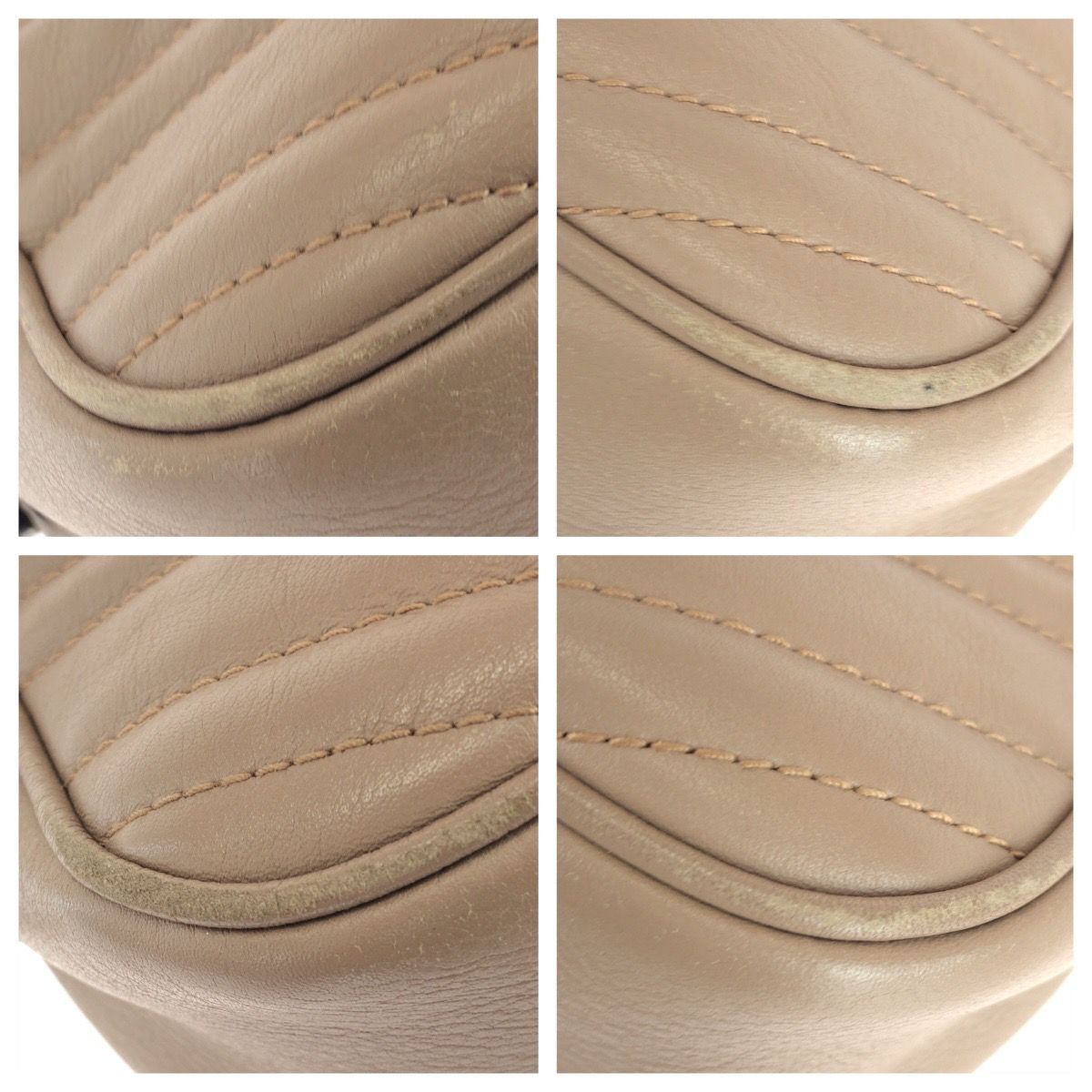 Gucci GG Marmont Beige Gold Leather Shoulder — view 3
