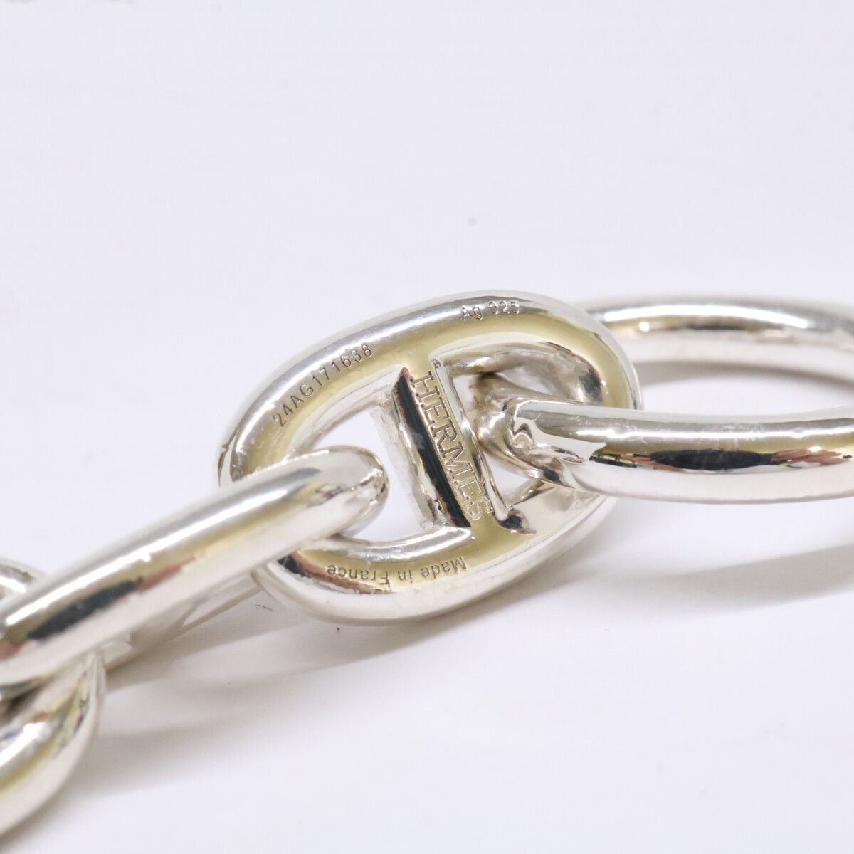 Hermes Polished 925 Sterling Silver Chaine D'ancre MM 16 Links Bracelet — view 6