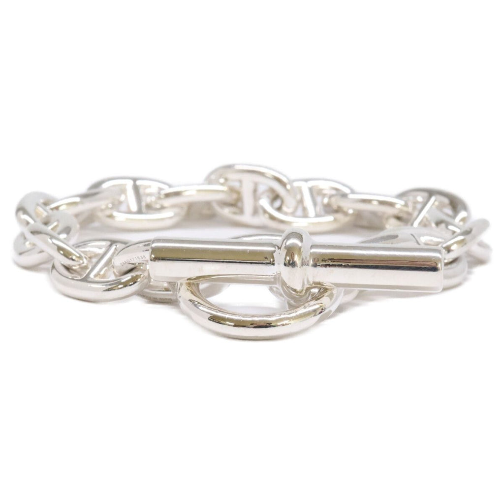 Hermes Polished 925 Sterling Silver Chaine D'ancre MM 16 Links Bracelet — view 2