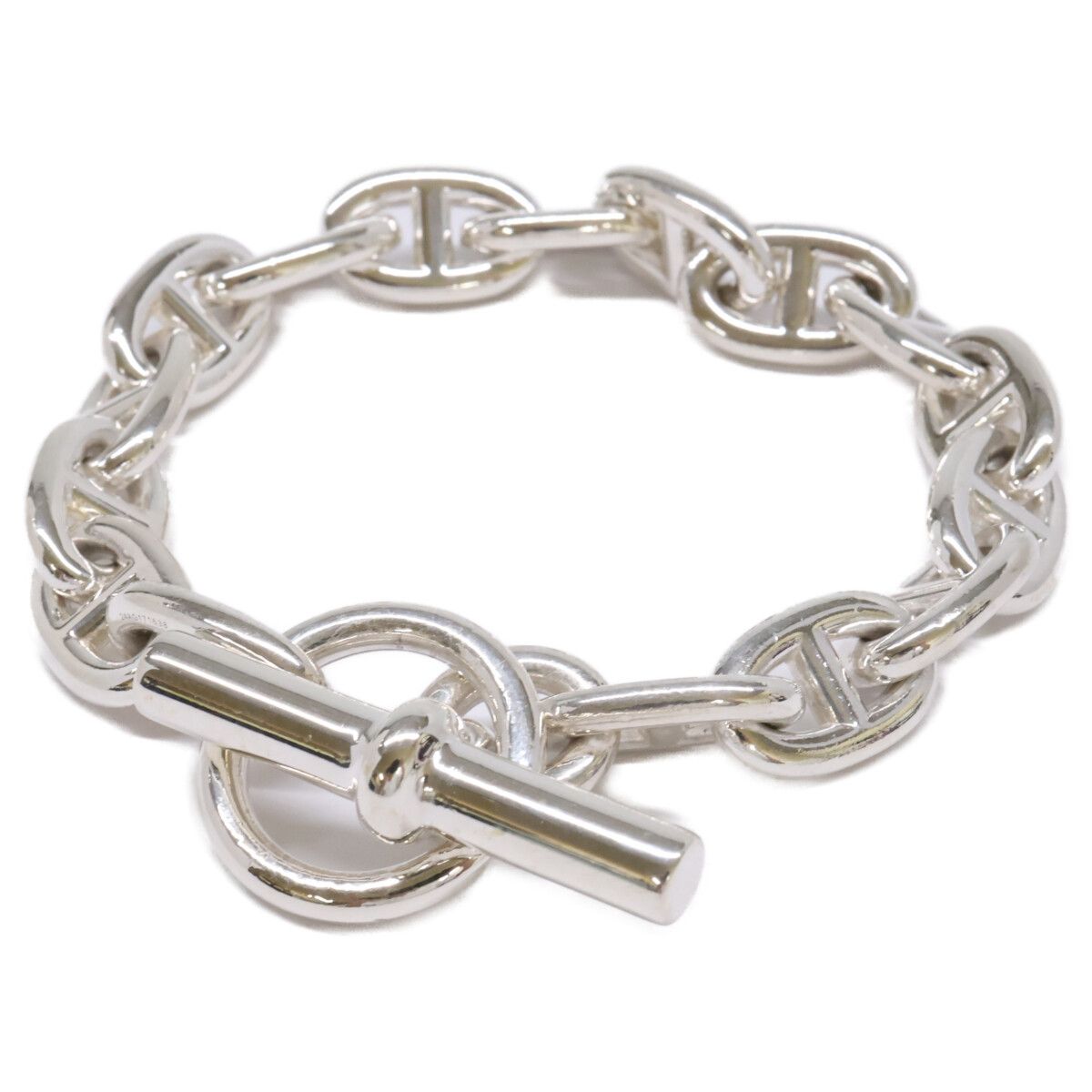 Hermes Polished 925 Sterling Silver Chaine D'ancre MM 16 Links Bracelet