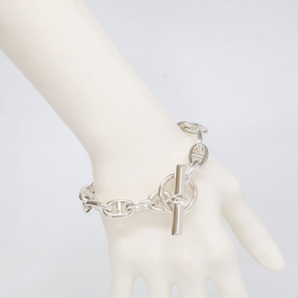 Hermes Polished 925 Sterling Silver Chaine D'ancre MM 16 Links Bracelet — view 7