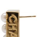 Chanel Pearl Logo Plate Earring — view 8