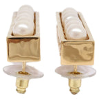 Chanel Pearl Logo Plate Earring — view 5
