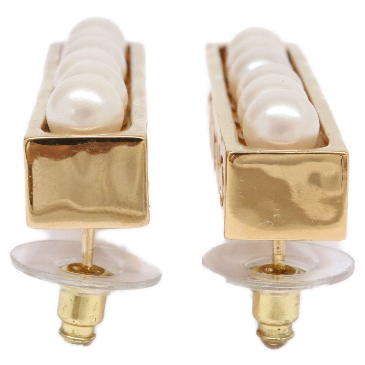 Chanel Pearl Logo Plate Earring — view 5