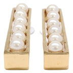 Chanel Pearl Logo Plate Earring — view 3