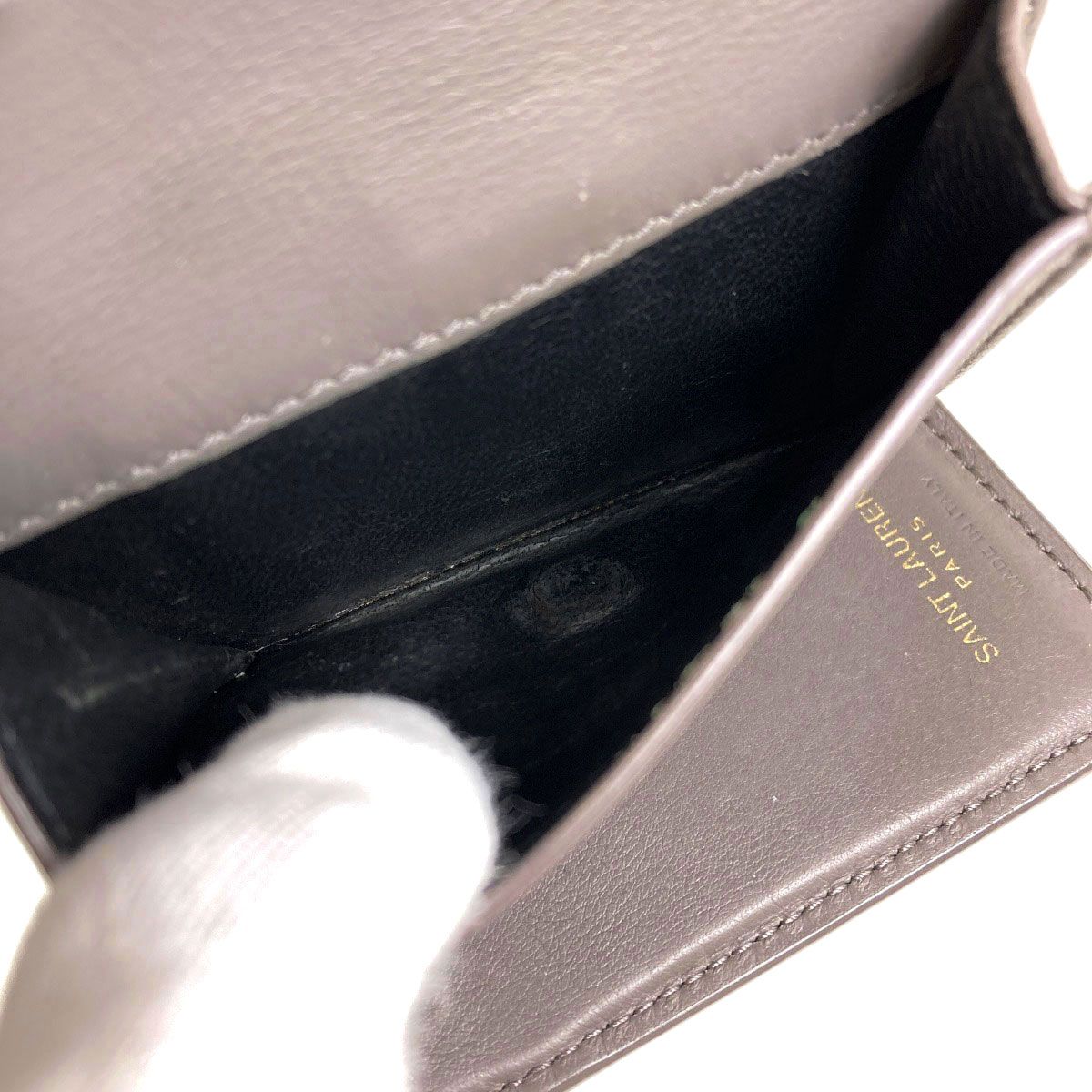 Saint Laurent Cassandra Compact Wallet Trifold Calfskin — view 6