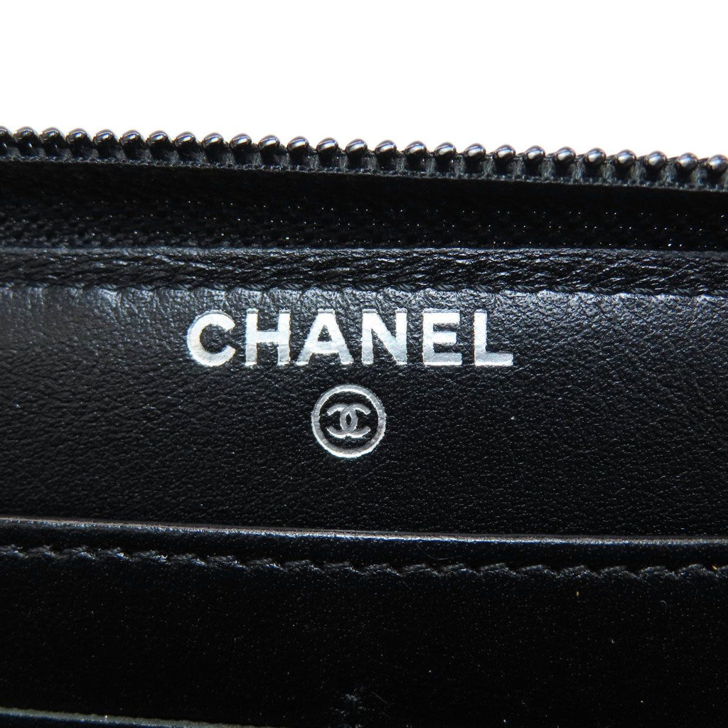 Chanel CC Logo Silver Wallet Patent — view 6