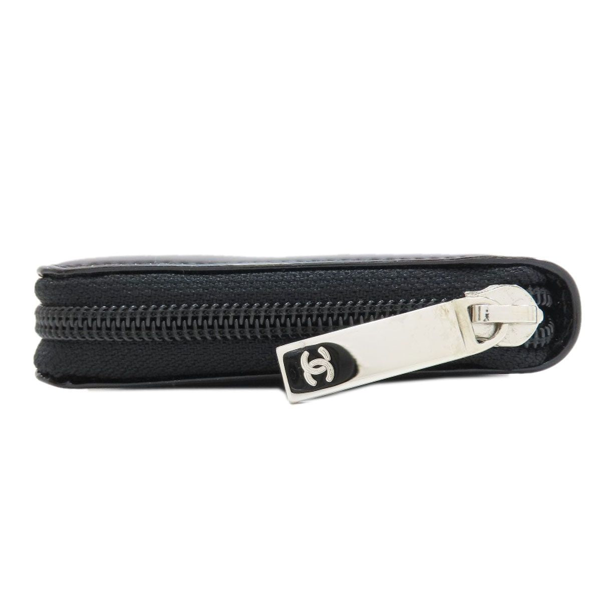 Chanel CC Logo Silver Wallet Patent — view 3