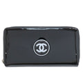 Chanel CC Logo Silver Wallet Patent