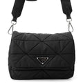 Prada Shoulder Bag Padded Triangle Logo Nylon Black