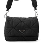 Prada Shoulder Bag Padded Triangle Logo Nylon Black