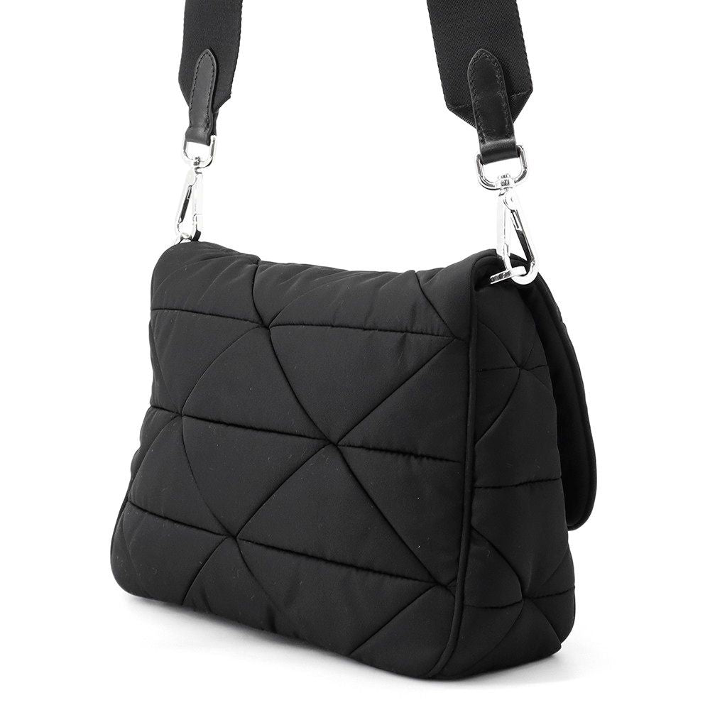 Prada Shoulder Bag Padded Triangle Logo Nylon Black — view 2
