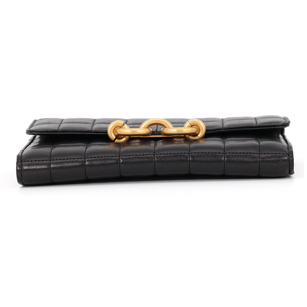 Saint Laurent Paris Chain Wallet le Maillon Lambskin Black Shoulder — view 3