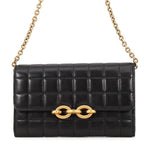Saint Laurent Paris Chain Wallet le Maillon Lambskin Black Shoulder
