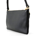 Prada Shoulder Bag Triangle Logo Leather Black — view 2