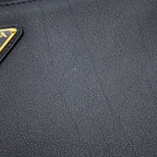 Prada Shoulder Bag Triangle Logo Leather Black — view 7